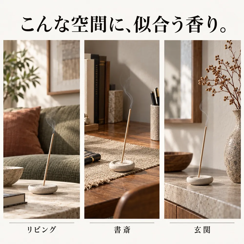 こんな空間に、似合う香り。リビング、書斎、玄関
