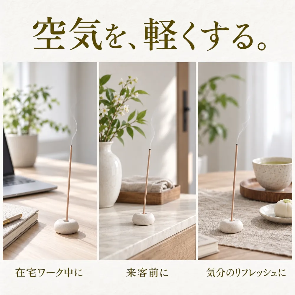 空気を、軽くする。在宅ワーク中に、来客前に、気分のリフレッシュに